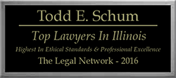 Mr. Todd E. Schum recognized in Top Lawyers In Illinois The Legal Network, April 2016